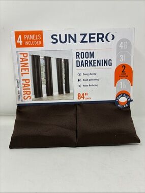 Sun Zero Room Darkening Panel Pair - Chocolate Brown 84”